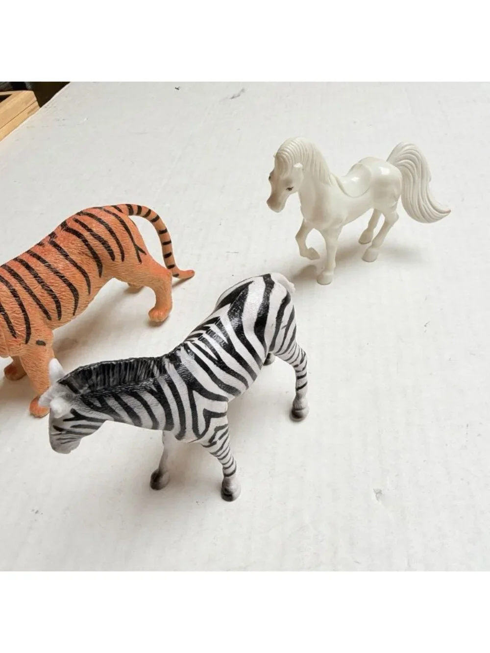 Vintage Jungle Animal Toys Horse Tiger Zebra Kids Gift